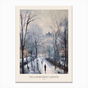 Winter City Park Poster Villa Borghese Gardens Rome 2 Canvas Print