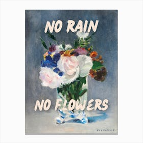 No rain no flowers Vintage altered art Canvas Print