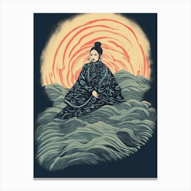 Female Samurai Onna Musha Illustration 5 Canvas Print