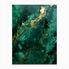 Green Gold Marble Texture Canvas Print