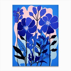 Blue Flower Illustration Bluebonnet 1 Canvas Print