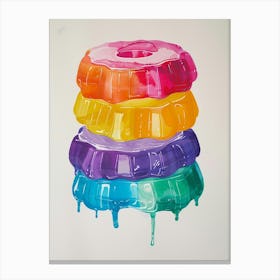 Rainbow Jelly Watercolour Inspired Painting 1 Canvas Print