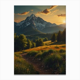 Sunrise In The Mountains Canvas Print