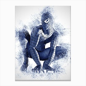 Spider Man Sketch Canvas Print