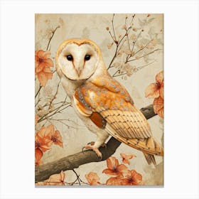 Barn Owl Japanese Painting 4 Canvas Print