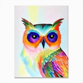 Owl Watercolour Bird Canvas Print