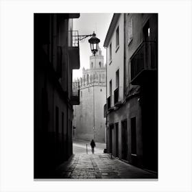 Toledo, Spain, Black And White Analogue Photography 4 Canvas Print