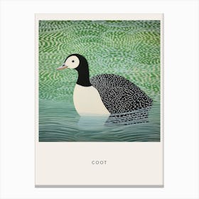 Ohara Koson Inspired Bird Painting Coot 1 Poster Canvas Print