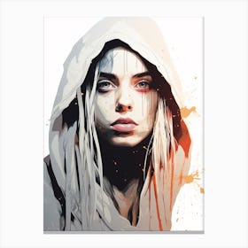 Billie Eilish Grey Portrait Canvas Print