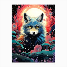 Fox In The Moonlight 5 Canvas Print