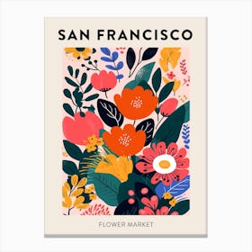 Flower Market Poster San Francisco United States Canvas Print
