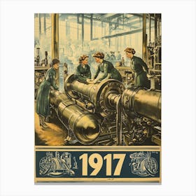 Aihrgdesign A Vintage Industrial Poster Showing Women Working 3278a26b A894 4283 A3b2 5ba2cefc99ac 1 Canvas Print