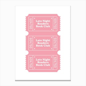 Late Night Readers Club Poster Canvas Print