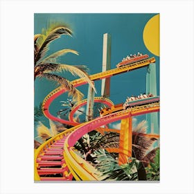 Retro Kitsch Rollercoaster Collage 2 Canvas Print