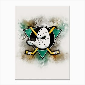 Anaheim Ducks Watercolor Canvas Print