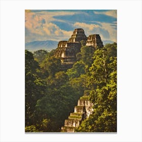 Tikal National Park 2 Guatemala Vintage Poster Canvas Print