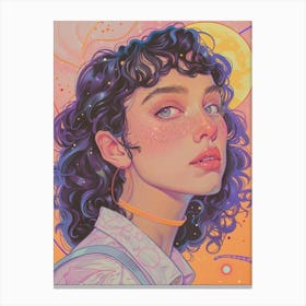 Girl With Curly Hair 2 Canvas Print