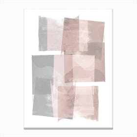 Pink Grey Blocks Canvas Print