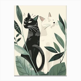 Black And White Cats 2 Canvas Print