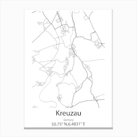 Kreuzau,Germany Minimalist Map Canvas Print