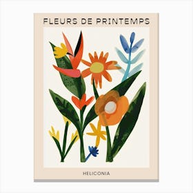 Spring Floral French Poster  Heliconia 1 Canvas Print