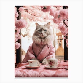 Cat In Kimono Canvas Print