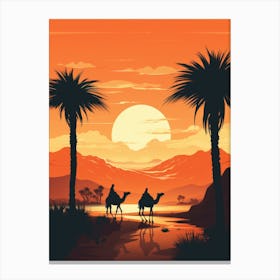 Desert Landscape With Camels Canvas Print