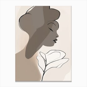 Woman Silhouette Line Art Abstract 7 Canvas Print