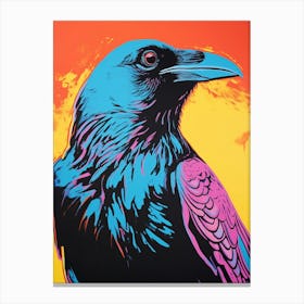 Andy Warhol Style Bird Raven 2 Canvas Print
