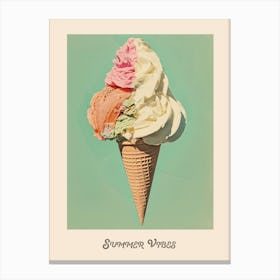 Summer Vibes Ice Cream Poster 3 Canvas Print