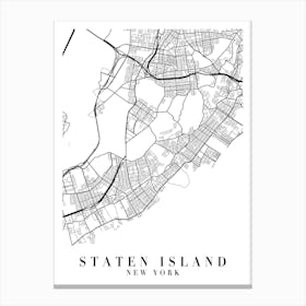 Staten Island New York Street Map Minimal Canvas Print