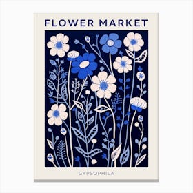 Blue Flower Market Poster Gypsophila 3 Canvas Print