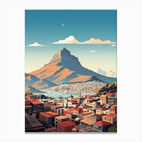 Cape Town, South Africa, Flat Illustration 4 Canvas Print
