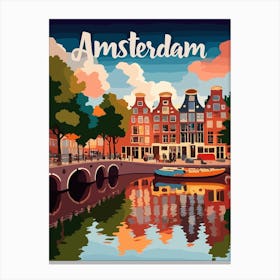 Amsterdam Canal Summer Aerial View 2 Canvas Print