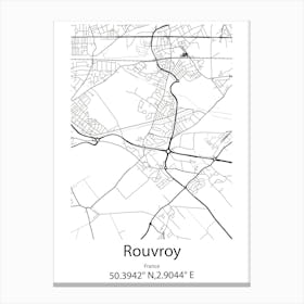 Rouvroy,France Minimalist Map Canvas Print