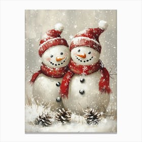 Kids Christmas Snowman Canvas Print