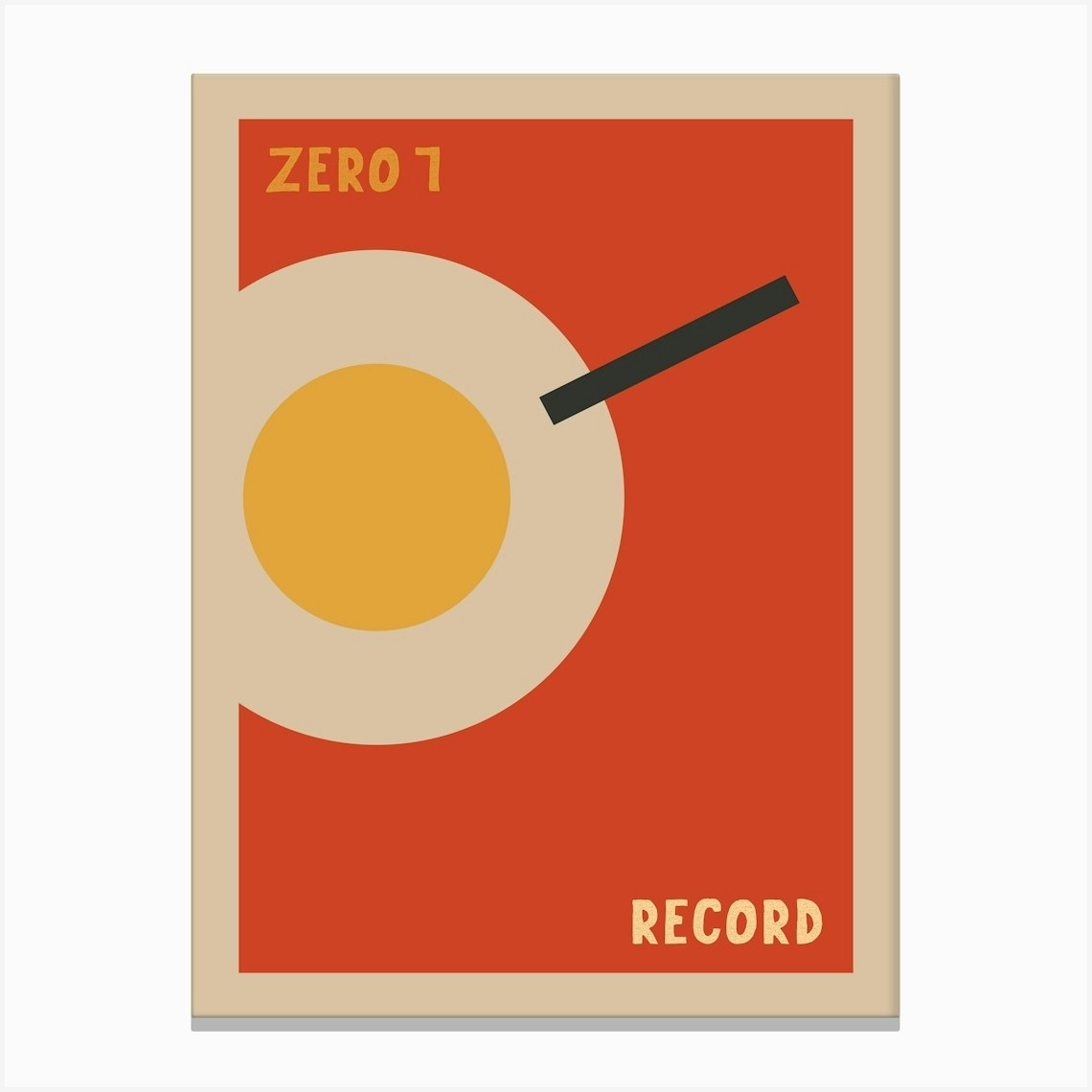 Zero 7 Music Poster Song Lyrics Print Mid Century Modern Decor Alternative Band Poster Record Player Art Print Funky Canvas Print by Jaffa Orange