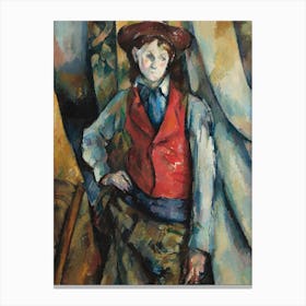 Boy In A Red Waistcoat, Paul Cézanne Canvas Print
