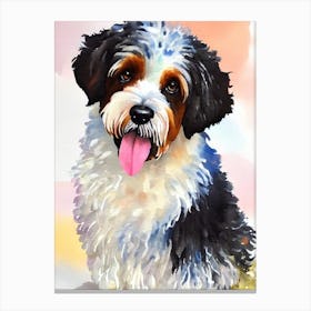 Portuguese Water Dog 3 Watercolour dog Canvas Print