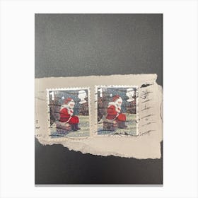 Santa Claus On Stamp Canvas Print