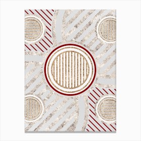 Geometric Abstract Glyph in Festive Gold Silver and Red n.0040 Canvas Print