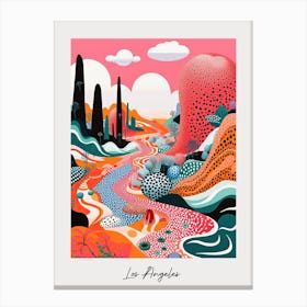 Poster Of Los Angeles, Illustration In The Style Of Pop Art 3 Canvas Print