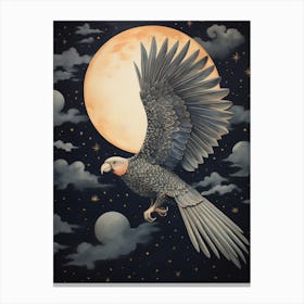 Parrot 3 Gold Detail Painting Canvas Print