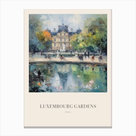 Luxembourg Gardens Paris 4 Vintage Cezanne Inspired Poster Canvas Print
