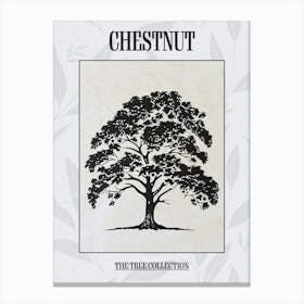 Chestnut Tree Simple Geometric Nature Stencil 1 Poster Canvas Print