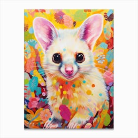  A Common Brushtail Possum Vibrant Paint Splash 2 Canvas Print