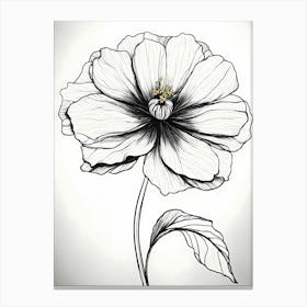 Black And White Flower Canvas Print