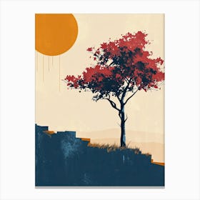 Tree In The Sun, Minimalism Canvas Print