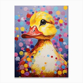 Polka Dot Ducklings 1 Canvas Print