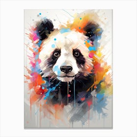 Panda Art In Abstract Art Style 4 Canvas Print